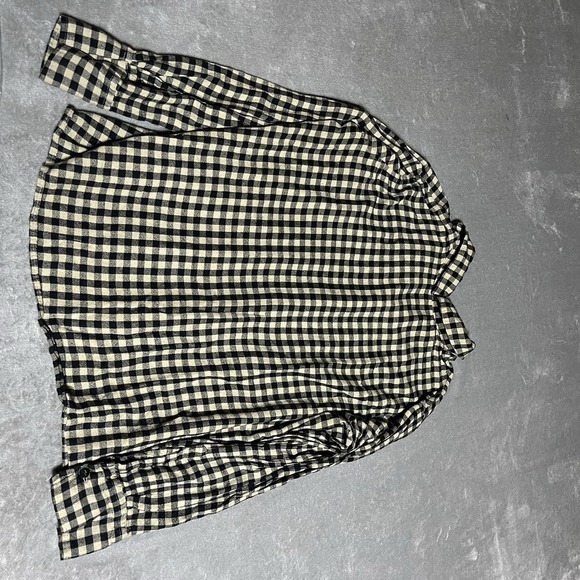 We Wore What Top Womens Medium Gingham Check Boyfriend Shirt Cozy Boho - Picture 7 of 7